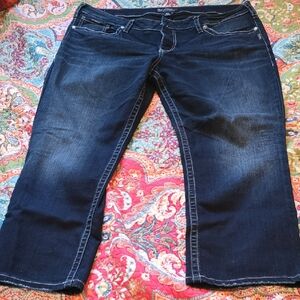 Silver Jeans Women's Dark Indigo Cropped Jeans